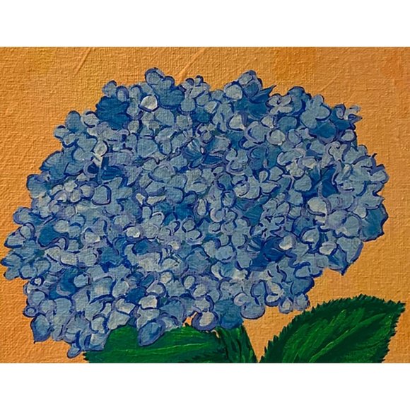 Blue Hydrangea Blues 8 x 10 Acrylic Painting, Artist Signed, Framed - Picture 5 of 7